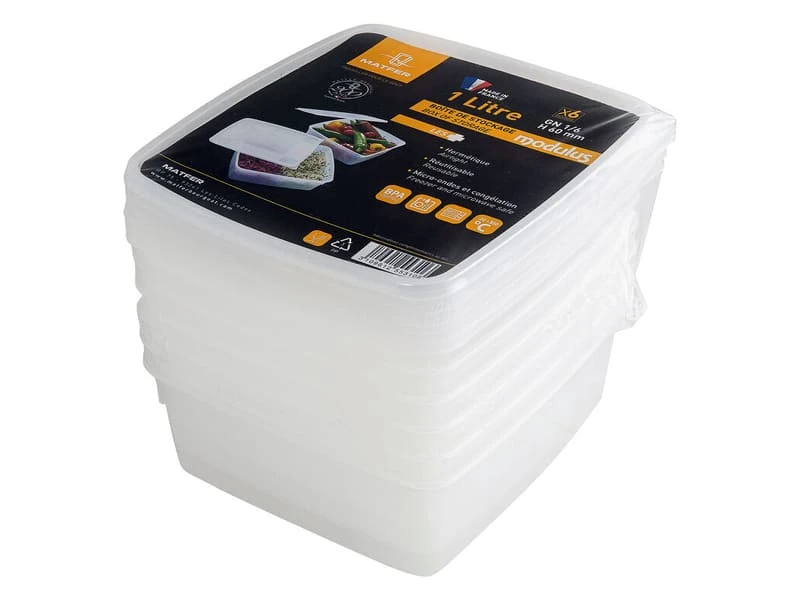 Boîte Modulus Souple GN 1/6 - 6 Boîtes - 17,6 X 16,2 X 6 Cm - Matfer 1 Boîte Modulus Souple GN 1/6 - 6 Boîtes - 17,6 X 16,2 X 6 Cm - Matfer
