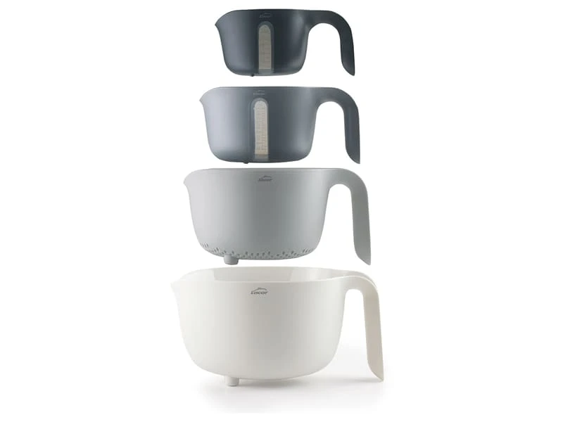 Bol, Passoire - Et Pots Mesureurs - Ensemble 4 Pièces - Lacor 1 Bol, Passoire - Et Pots Mesureurs - Ensemble 4 Pièces - Lacor