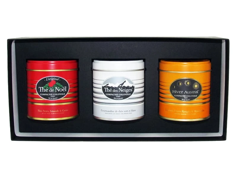 Coffret Luxe - Thé Vert Et Blanc, Pommes, Fruits Rouges - 3 X 30 G - Compagnie & Co 1 Coffret Luxe - Thé Vert Et Blanc, Pommes, Fruits Rouges - 3 X 30 G - Compagnie & Co