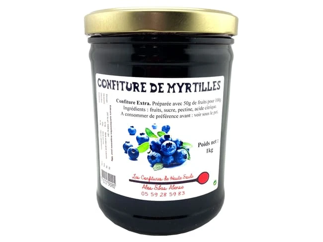 Confiture De Myrtille - 1 Kg - Confitures De Haute Soule 1 Confiture De Myrtille - 1 Kg - Confitures De Haute Soule