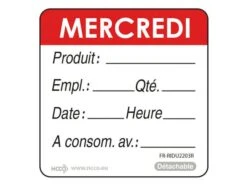 Etiquettes D'identification HACCP - Mercredi
