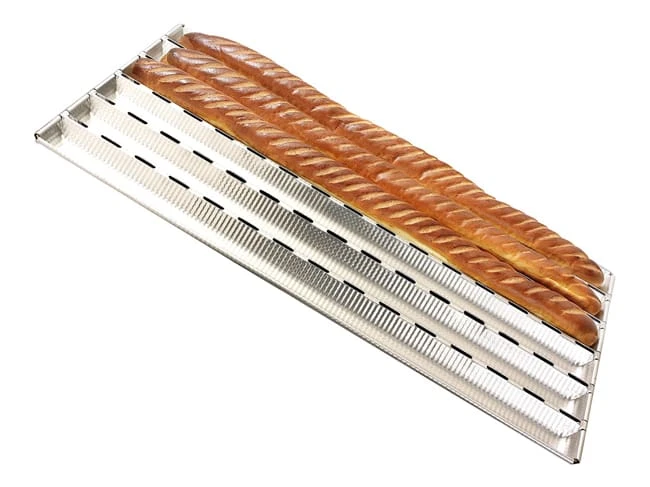 Plaque à Baguette Professionnelle - Alu-Gaufer - 6 Baguettes 65 Cm - Matfer 1 Plaque à Baguette Professionnelle - Alu-Gaufer - 6 Baguettes 65 Cm - Matfer