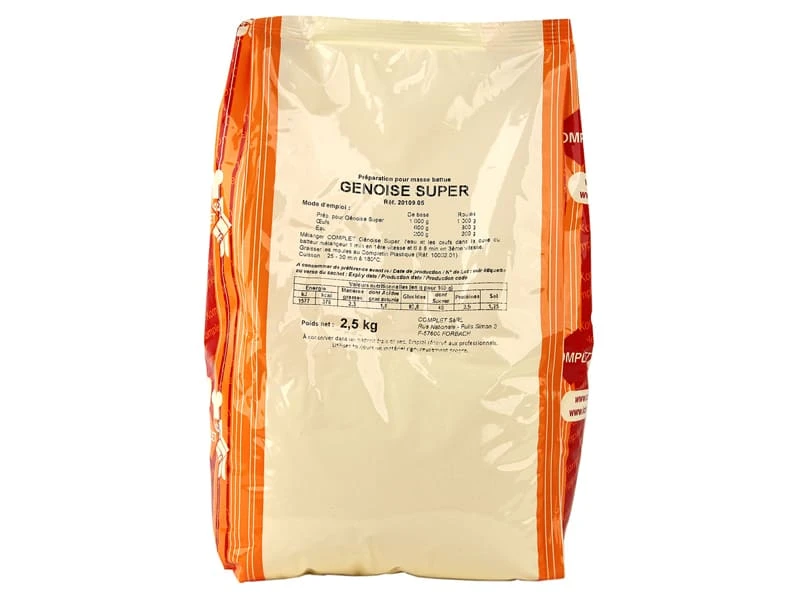 Préparation En Poudre Pour Génoise - 2,5 Kg - Complet 1 Préparation En Poudre Pour Génoise - 2,5 Kg - Complet