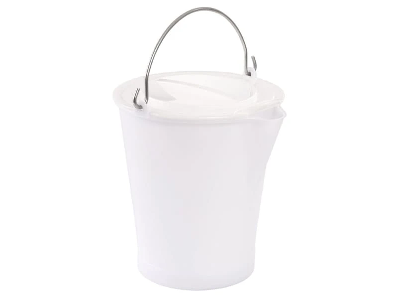 Seau Rond 12 L (sans Couvercle) - Anse Inox Avec Bec Verseur - Blanc - Gilac 1 Seau Rond 12 L (sans Couvercle) - Anse Inox Avec Bec Verseur - Blanc - Gilac